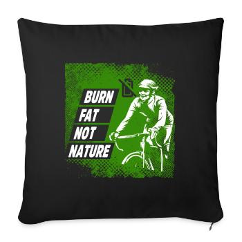 Brûler les graisses pas la nature | E-Bike - Housse de coussin décorative 45 x 45 cm - noir - Devant