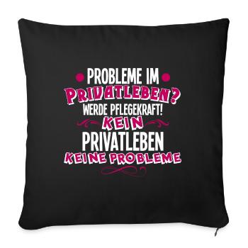 Pflegekraft - Sofakissenbezug 45 x 45 cm - Schwarz - Vorne