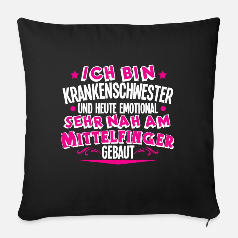 Krankenschwester - Sofakissenbezug 45 x 45 cm - Schwarz