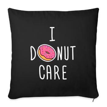 Donut cookie snacking énonciations drôles humour drôle - Housse de coussin décorative 45 x 45 cm - noir - Devant