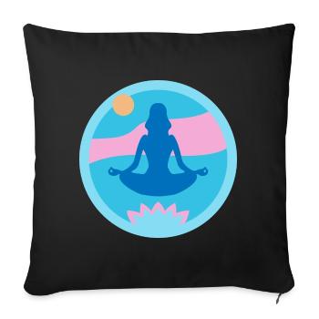 yoga - Sofa pillowcase 17,3'' x 17,3'' (45 x 45 cm) - black - Front