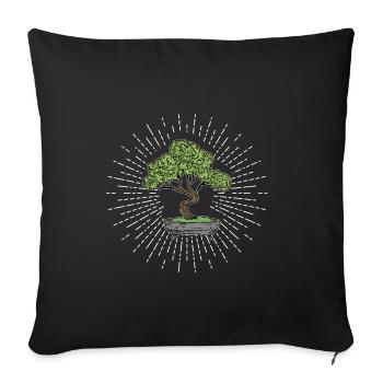 Bonsaï japonais - Housse de coussin décorative 45 x 45 cm - noir - Devant