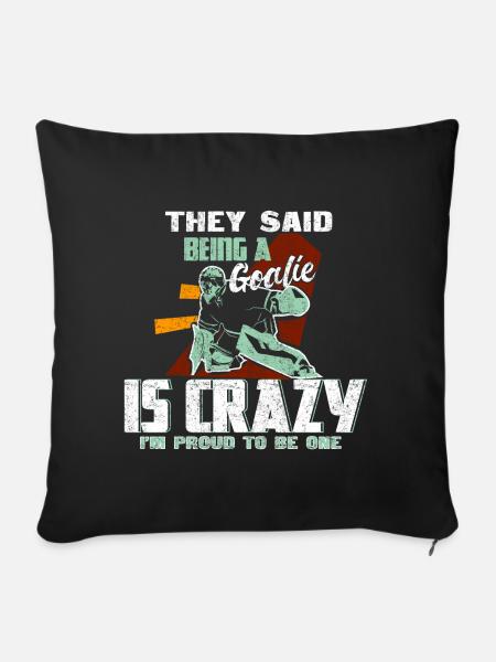 Eishockey Tormann Geschenk - Sofakissenbezug 45 x 45 cm - Schwarz