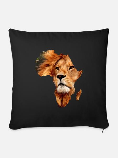 Afrika Löwe - Sofakissenbezug 45 x 45 cm - Schwarz