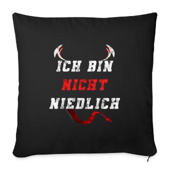 Ich bin nicht niedlich Teufel Teuflisch Freundin - Sofakissenbezug 45 x 45 cm - Schwarz - Vorne