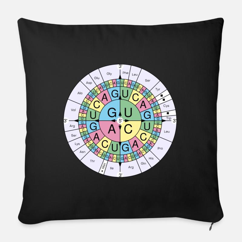 Biochemie RNA Codon Code Sonne - Sofakissenbezug 45 x 45 cm - Schwarz