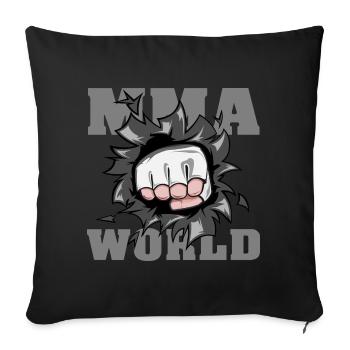 MMA poing symbole arts martiaux illustration icône logo - Housse de coussin décorative 45 x 45 cm - noir - Devant