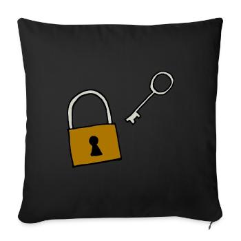 Padlock with key, love, gift idea - Sofa pillowcase 17,3'' x 17,3'' (45 x 45 cm) - black - Front