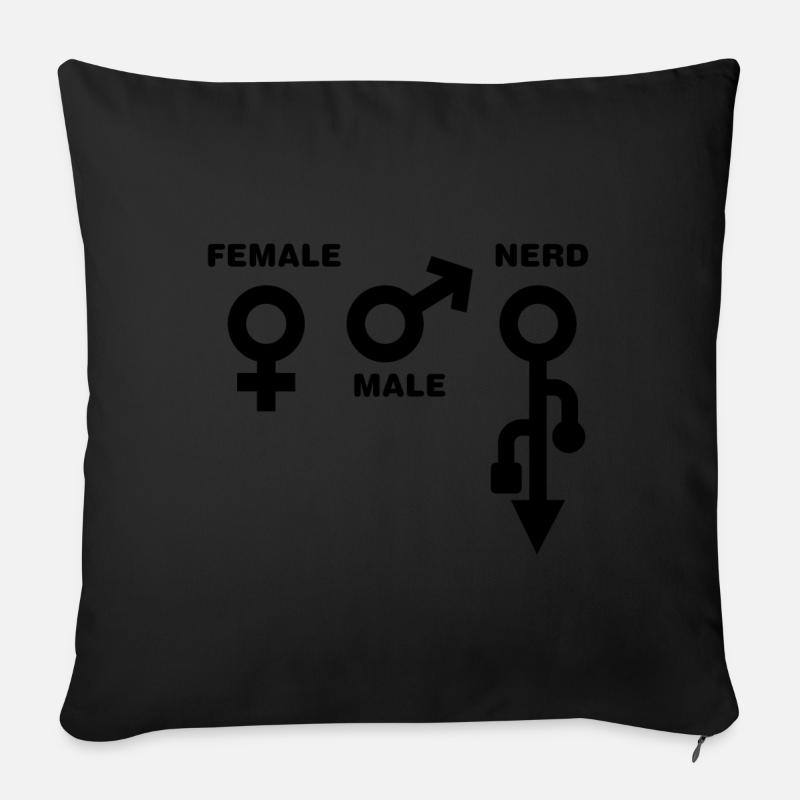 Female Male Nerd - Sofakissenbezug 45 x 45 cm - Schwarz