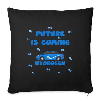 Le futur de l'énergie hydrogène - Housse de coussin décorative 45 x 45 cm - noir - Devant