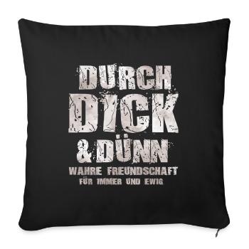 Friendship - Sofa pillowcase 17,3'' x 17,3'' (45 x 45 cm) - black - Front