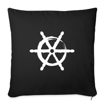 Steuerrad  Schiff Kapitän - Sofakissenbezug 45 x 45 cm - Schwarz - Vorne