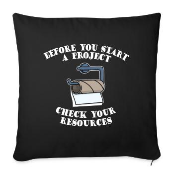 Project Project Manager Funny Sayings Humorous - Sofa pillowcase 17,3'' x 17,3'' (45 x 45 cm) - black - Front