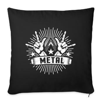 Heavy metal musique rock headbanger métal cadeau - Housse de coussin décorative 45 x 45 cm - noir - Devant