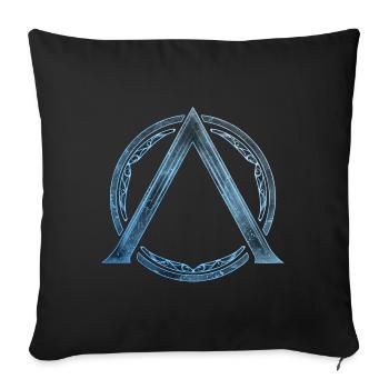 Sparta Lambda icon blue ice - Sofa pillowcase 17,3'' x 17,3'' (45 x 45 cm) - black - Front