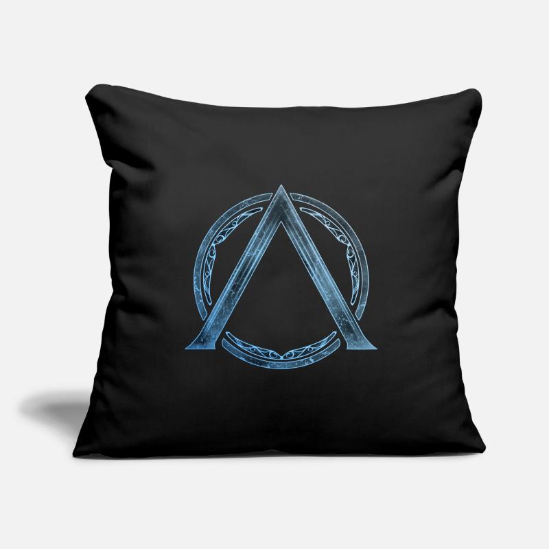 Sparta Lambda icône bleu glace Housse de coussin décorative 45 x 45 cm