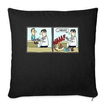 Fussballer Comic Cartoon Fussball Lustig Witzig - Sofakissenbezug 45 x 45 cm - Schwarz - Vorne