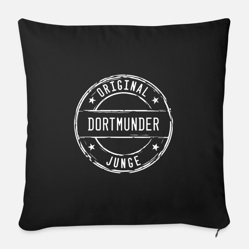 Dortmund Original Dortmunder Junge Stempel - Sofakissenbezug 45 x 45 cm - Schwarz