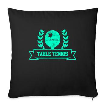 Tischtennis Symbol - Sofakissenbezug 45 x 45 cm - Schwarz - Vorne