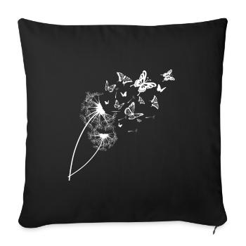 Pusteblume Schmetterlinge - Sofakissenbezug 45 x 45 cm - Schwarz - Vorne
