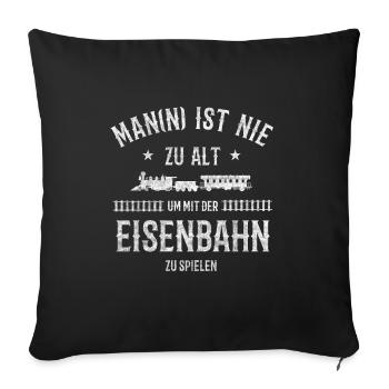Eisenbahn - Sofakissenbezug 45 x 45 cm - Schwarz - Vorne