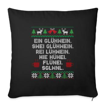 Drôle un vin chaud deux cadeaux de Noël de vin chaud - Housse de coussin décorative 45 x 45 cm - noir - Devant