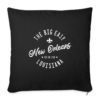 New Orleans Louisiana USA Jazz - Sofa pillowcase 17,3'' x 17,3'' (45 x 45 cm) - black - Front