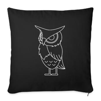 Owl bird gift forest animal night owl owl owl - Sofa pillowcase 17,3'' x 17,3'' (45 x 45 cm) - black - Front