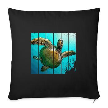 Tortue - Housse de coussin décorative 45 x 45 cm - noir - Devant