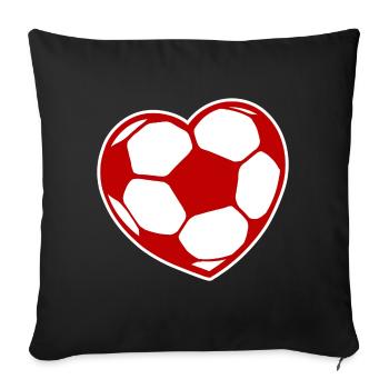 I love football football fan footballer heart - Sofa pillowcase 17,3'' x 17,3'' (45 x 45 cm) - black - Front