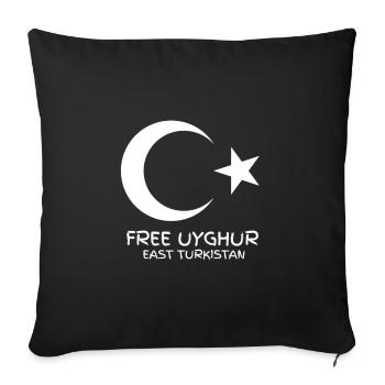 FREE UYGHUR - East Turkistan - Sofakissenbezug 45 x 45 cm - Schwarz - Vorne