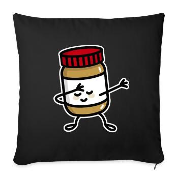 Dab Dabbing peanut butter jar - Sofakissenbezug 45 x 45 cm - Schwarz - Vorne