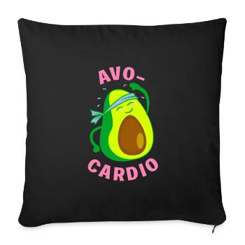 Avo Cardio - Sofa pillowcase 17,3'' x 17,3'' (45 x 45 cm) - black - Front