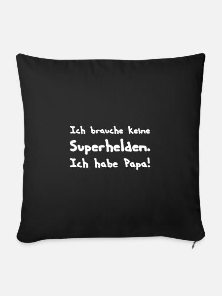 Superheld Papa - Sofakissenbezug 45 x 45 cm - Schwarz