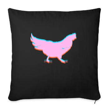 Huhn Hühnchen 3D Effekt - Sofakissenbezug 45 x 45 cm - Schwarz - Vorne