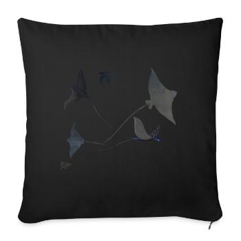 Rochen - Sofakissenbezug 45 x 45 cm - Schwarz - Vorne