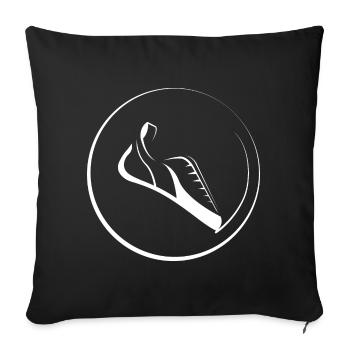 Illustration d’icône de bloc de logo de chaussure d’escalade - Housse de coussin décorative 45 x 45 cm - noir - Devant
