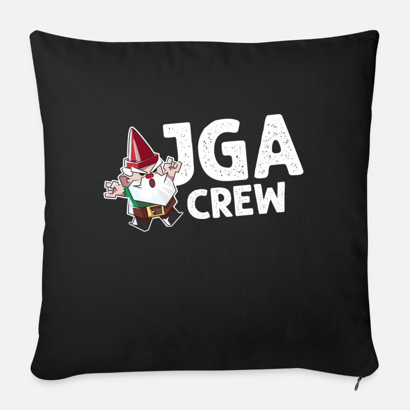 jga crew gartenzwerg - Sofakissenbezug 45 x 45 cm - Schwarz