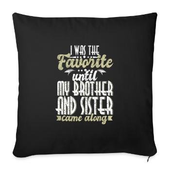 Siblings Little brother Little sister - Sofa pillowcase 17,3'' x 17,3'' (45 x 45 cm) - black - Front