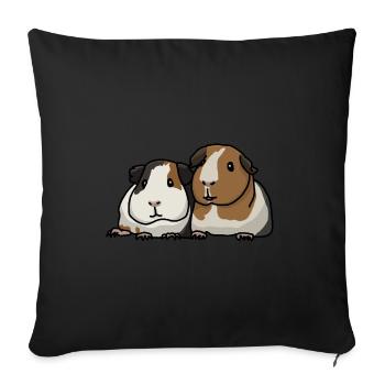 Guinea pigs, sweet - Sofa pillowcase 17,3'' x 17,3'' (45 x 45 cm) - black - Front