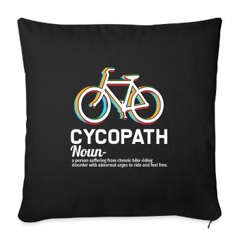 Bike Riding Funny - Sofa pillowcase 17,3'' x 17,3'' (45 x 45 cm) - black - Front
