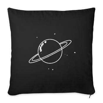Planète avec des étoiles - Housse de coussin décorative 45 x 45 cm - noir - Devant