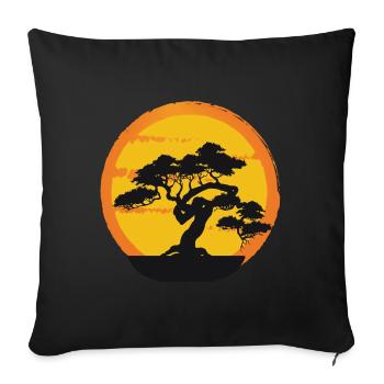bonsai - Sofa pillowcase 17,3'' x 17,3'' (45 x 45 cm) - black - Front