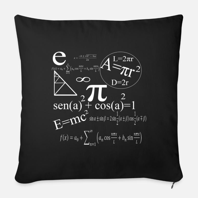 math // math - Sofa pillowcase 17,3'' x 17,3'' (45 x 45 cm) - black