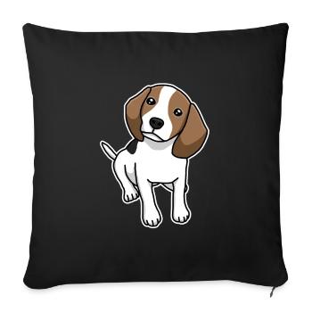 Beagle, Hund, Hunderasse, Comic, Geschenkidee - Sofakissenbezug 45 x 45 cm - Schwarz - Vorne