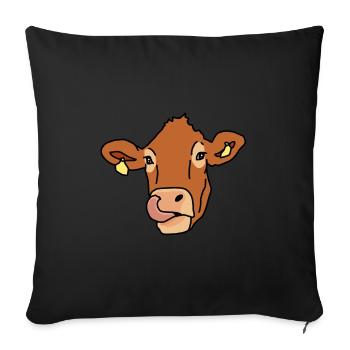 Vache, Animal, Animaux domestiques, BD - Housse de coussin décorative 45 x 45 cm - noir - Devant