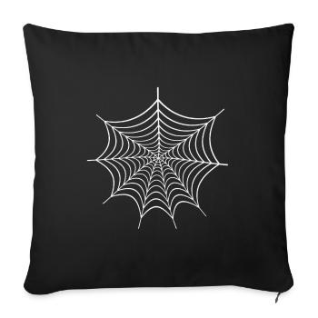 Geometrisches Spinnenweb Linienkunst - Sofakissenbezug 45 x 45 cm - Schwarz - Vorne