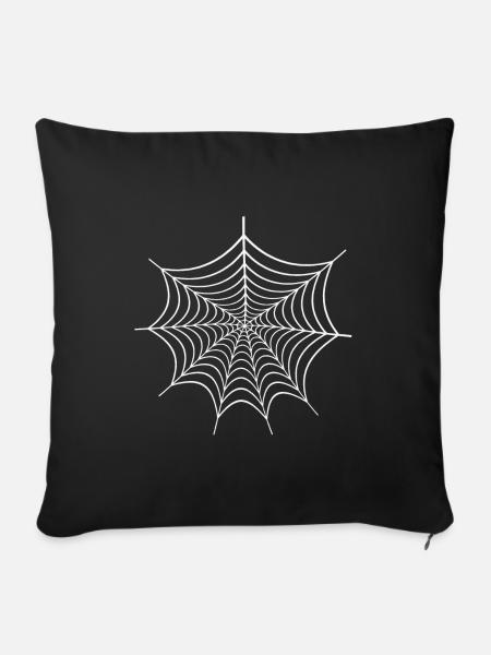 Geometrisches Spinnenweb Linienkunst - Sofakissenbezug 45 x 45 cm - Schwarz