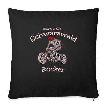 Schwarzwald Skelett-Rocker - Sofakissenbezug 45 x 45 cm - Schwarz - Vorne