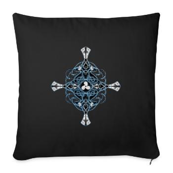 Celtic cross triskele - Sofa pillowcase 17,3'' x 17,3'' (45 x 45 cm) - black - Front